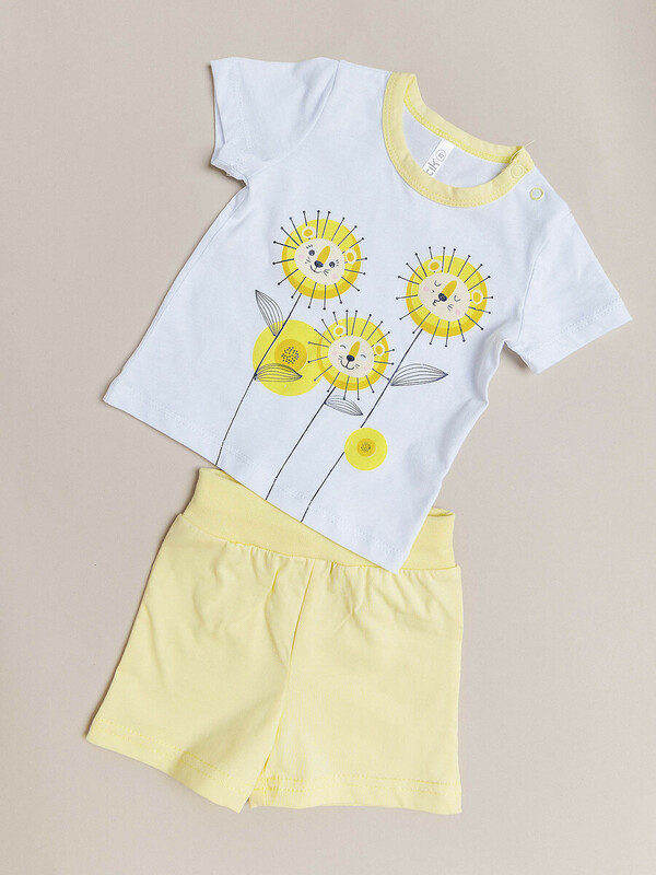 Пижама футболка с коротким рукавом и шорты для девочки (026_ЛН25)