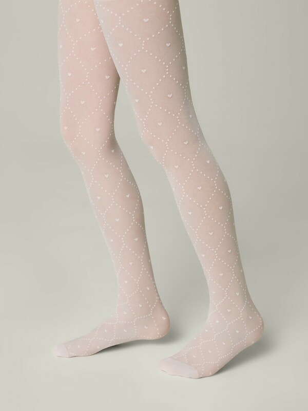 CONTE Колготки в точку с сердечками и усиленным торсом-шортиками ANGELICA