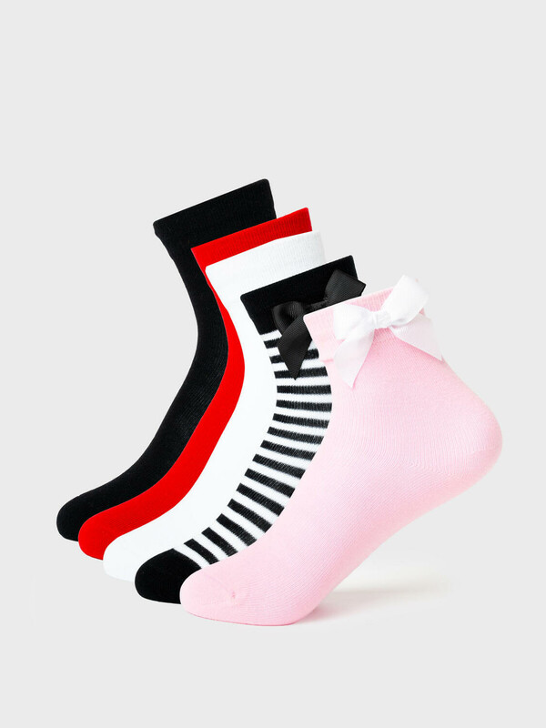 Носки трикотажные для девочек, 5 пар в комплекте