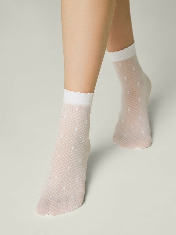 CONTE Тонкие носки в горошек на сетке MONA