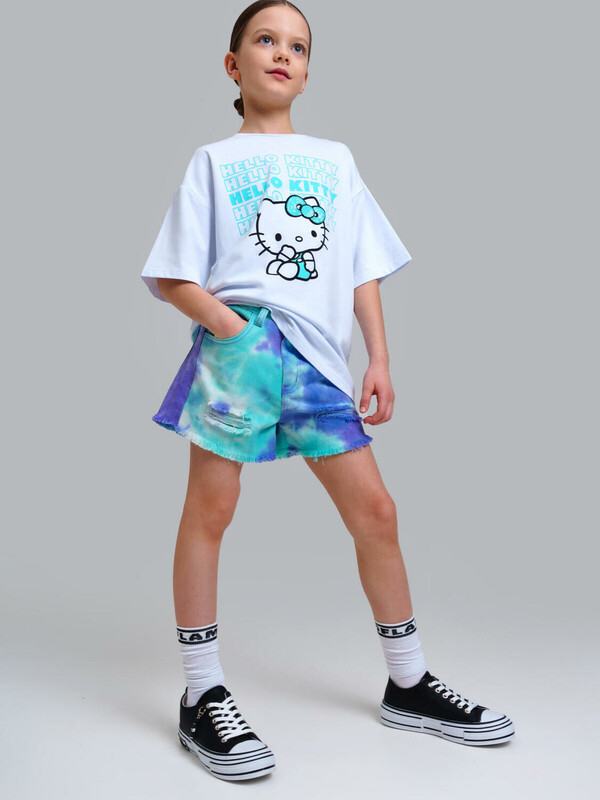 Шорты текстильные джинсовые для девочек