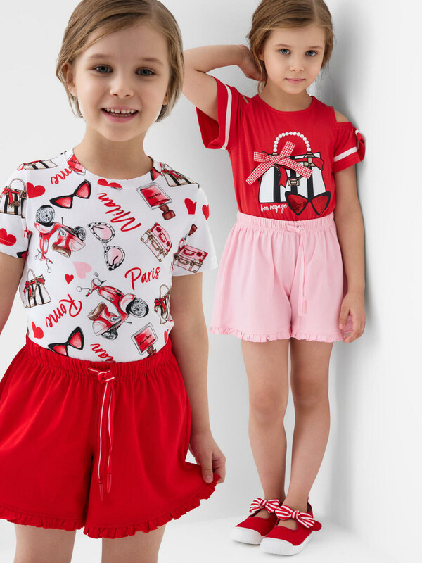 Шорты трикотажные для девочек, 2 шт в комплекте