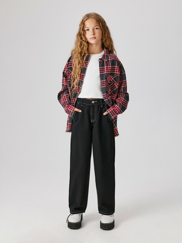 Брюки джинсовые детские для девочек Oka