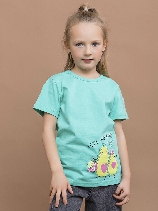 Футболка для девочки с коротким рукавом (002_БК25)