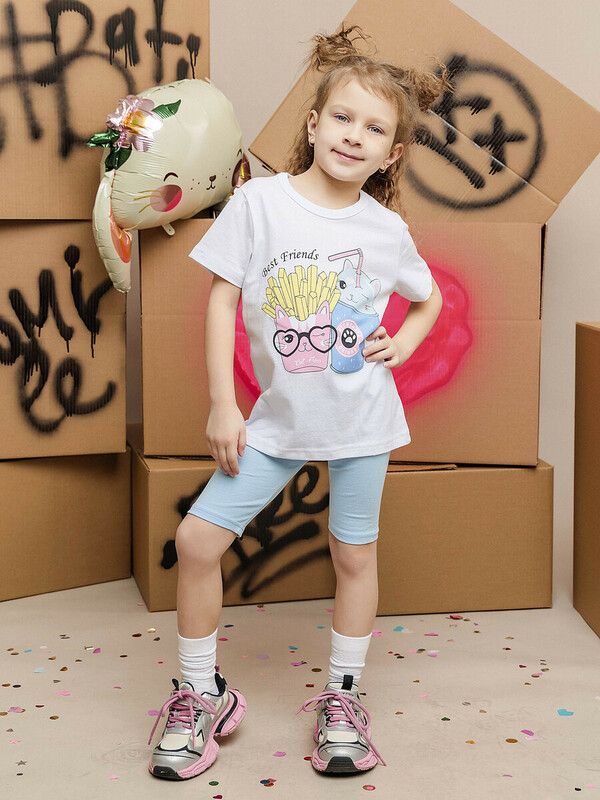 Футболка для девочки с коротким рукавом (013_БК25)