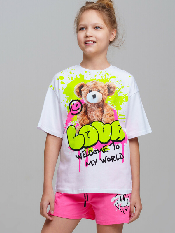 Фуфайка трикотажная для девочек (футболка)