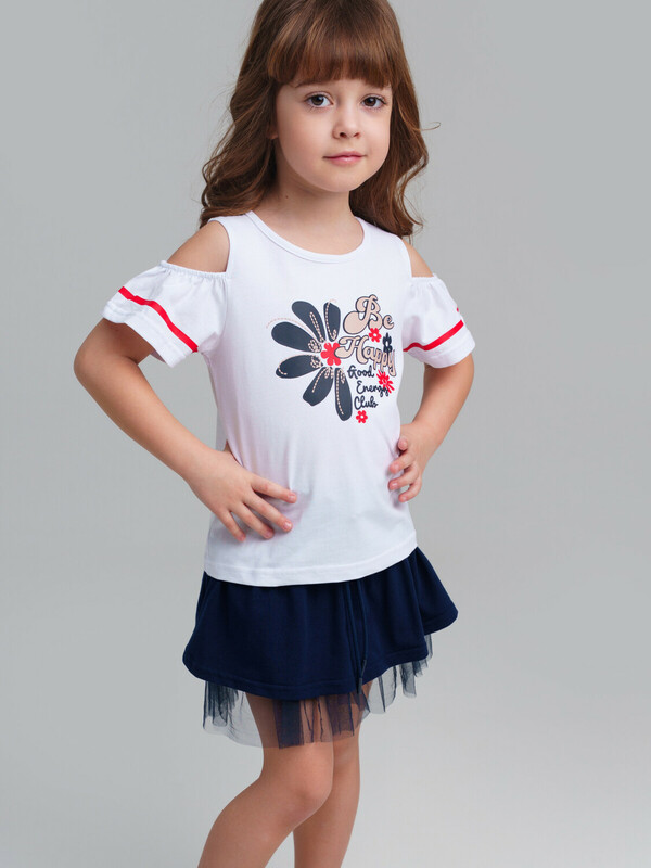 Фуфайка трикотажная для девочек (футболка)