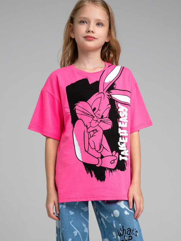 Фуфайка трикотажная для девочек (футболка)