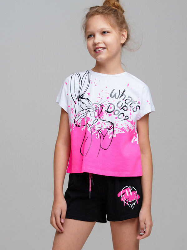 Фуфайка трикотажная для девочек (футболка)