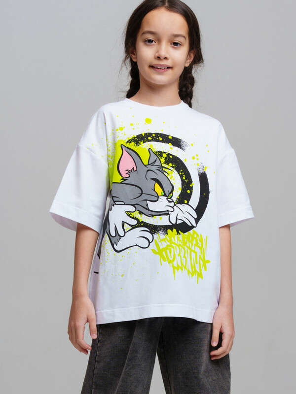 Фуфайка трикотажная для девочек (футболка)