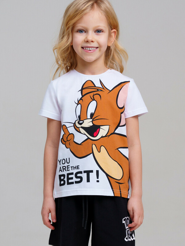 Фуфайка трикотажная для девочек (футболка)