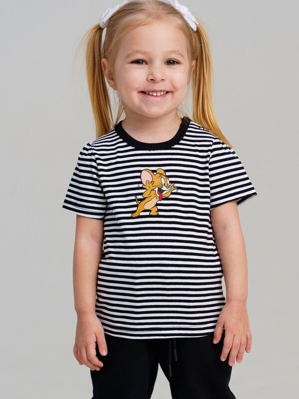 Фуфайка детская трикотажная для девочек (футболка)