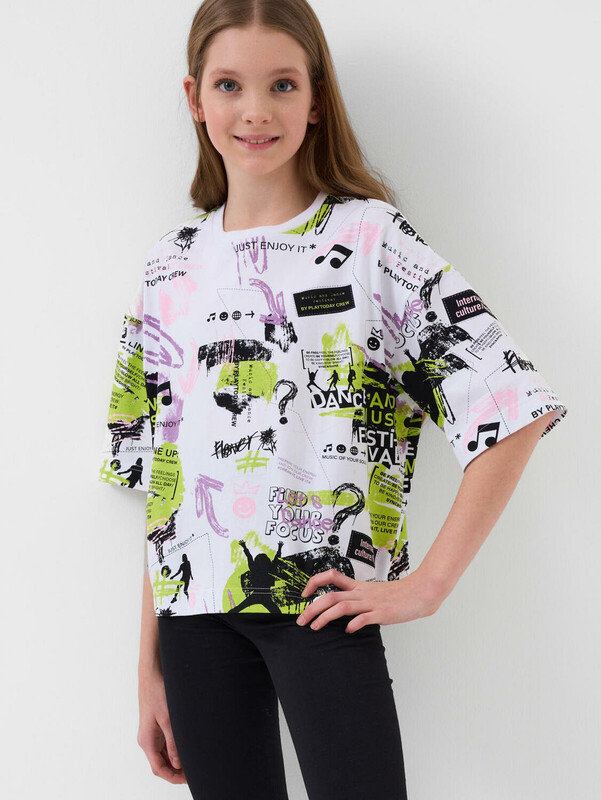 Фуфайка трикотажная для девочек (футболка)