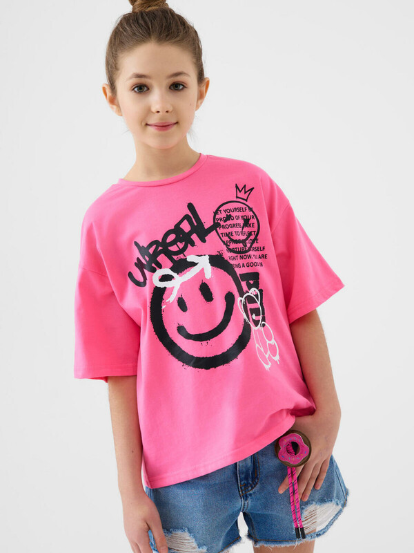 Фуфайка трикотажная для девочек (футболка)