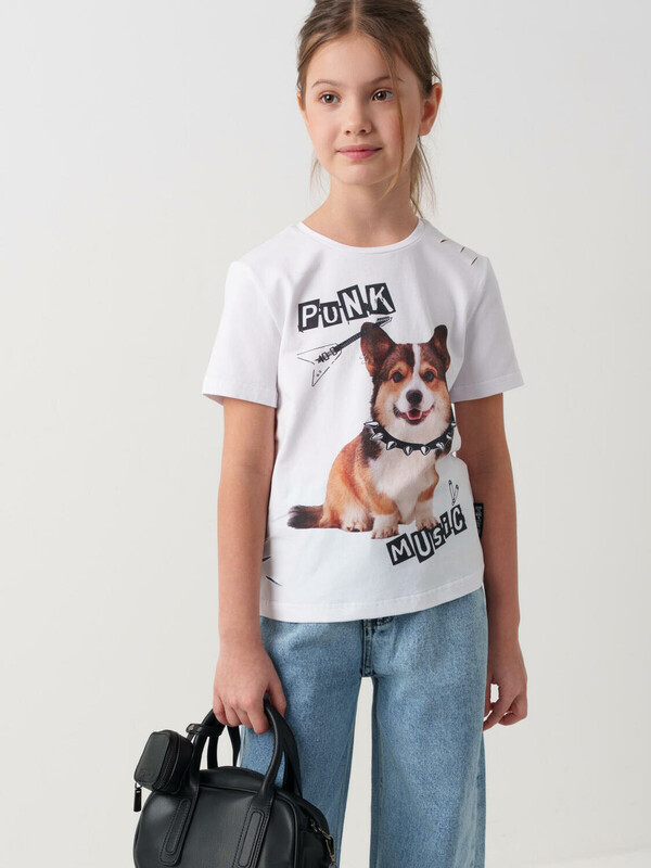 Фуфайка трикотажная для девочек (футболка)