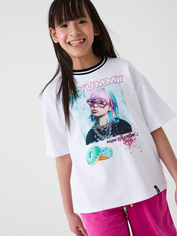 Фуфайка трикотажная для девочек (футболка)