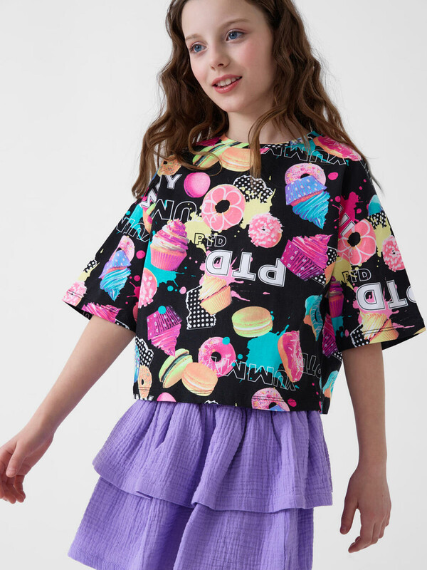 Фуфайка трикотажная для девочек (футболка)