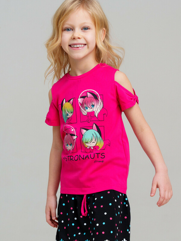 Фуфайка трикотажная для девочек (футболка)