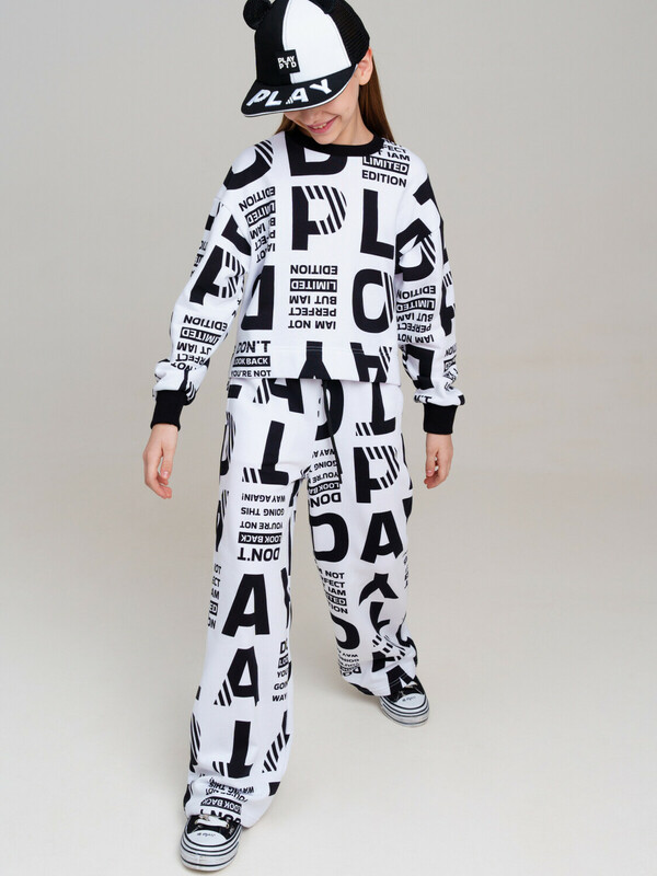 Комплект трикотажный для девочек: толстовка, брюки