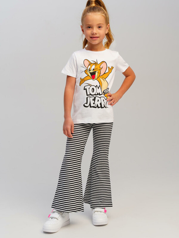 Комплект трикотажный для девочек: фуфайка (футболка), брюки (легинсы)