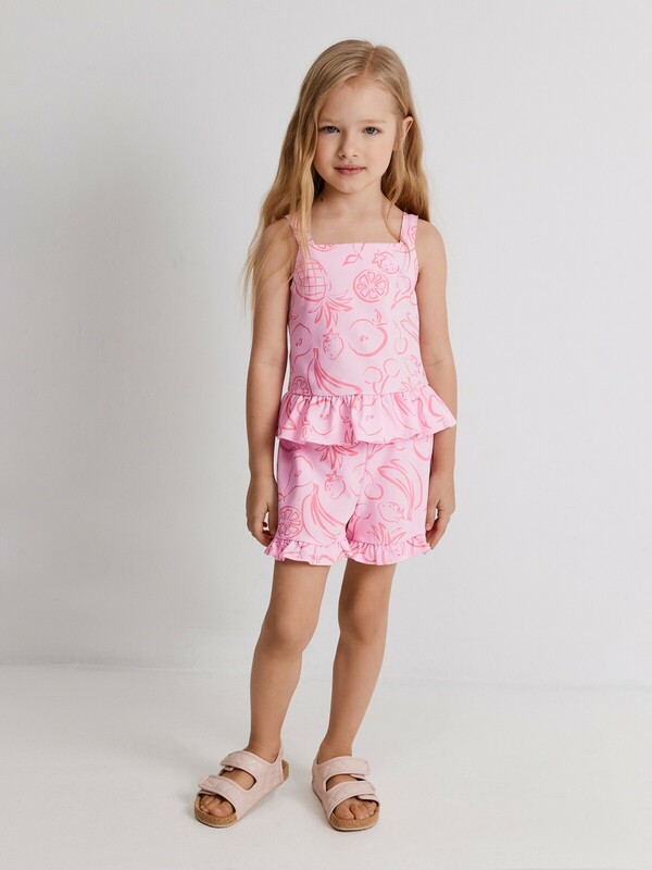 Комплект детский для девочек ((1)блузка-топ и (2) шорты) Lavr_set