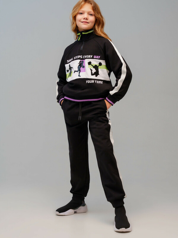 Комплект трикотажный для девочек: толстовка, брюки