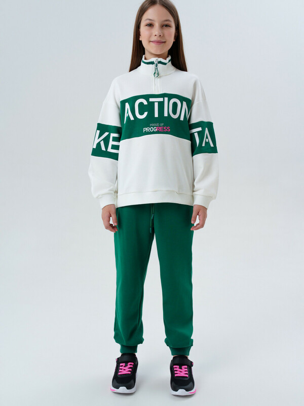 Комплект трикотажный для девочек: толстовка, брюки