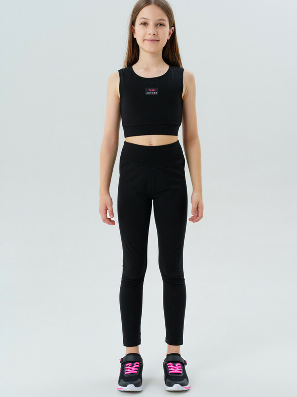 Комплект трикотажный для девочек: топ, брюки (легинсы)