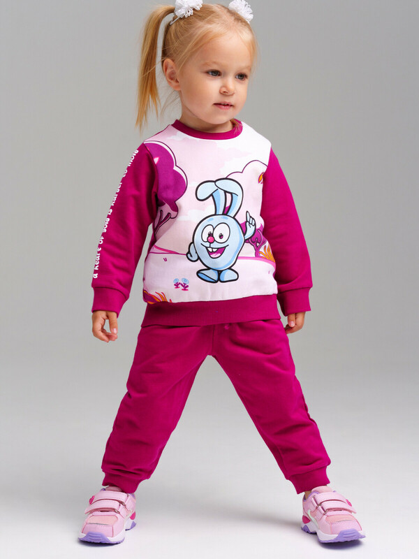Комплект детский трикотажный для девочек: толстовка, брюки