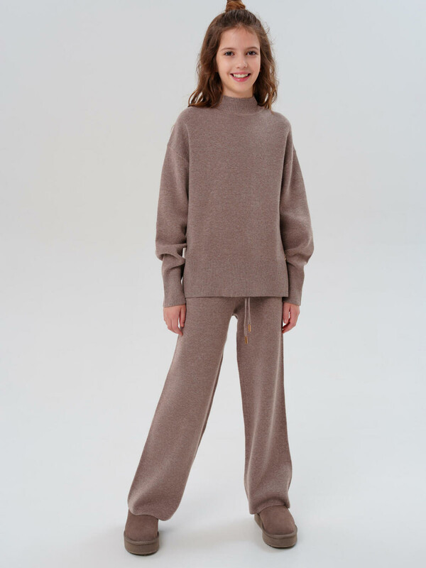 Комплект трикотажный для девочек: джемпер, брюки