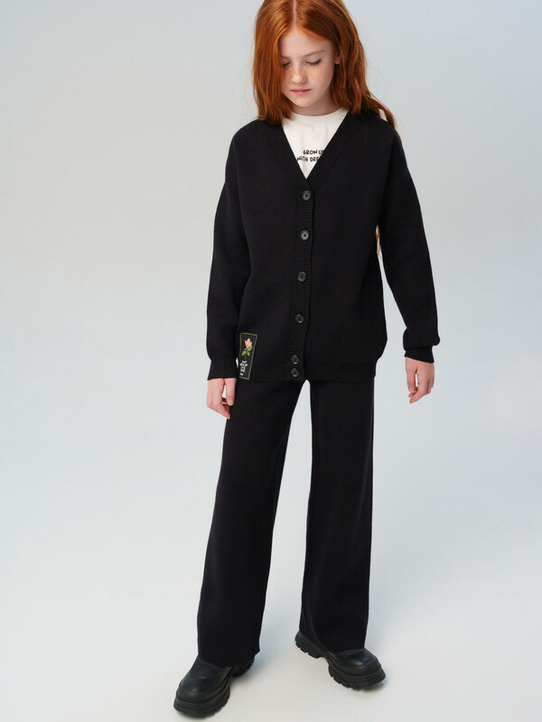Комплект трикотажный для девочек: брюки, кардиган