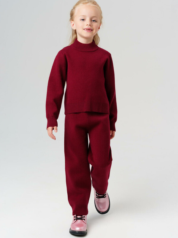 Комплект трикотажный для девочек: джемпер, брюки