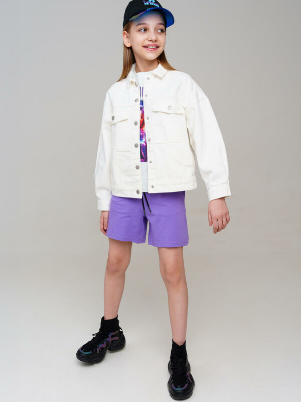 Куртка текстильная джинсовая для девочек