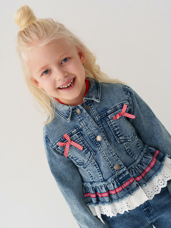 Куртка текстильная джинсовая для девочек