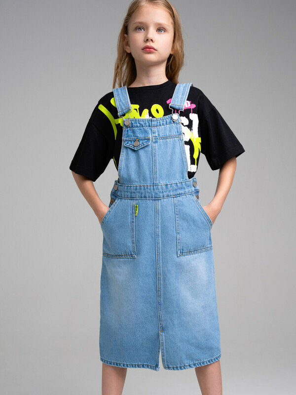 Сарафан текстильный джинсовый для девочек