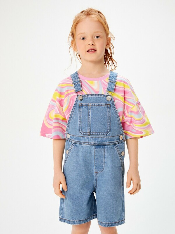 Полукомбинезон джинсовый для девочек Zeniba