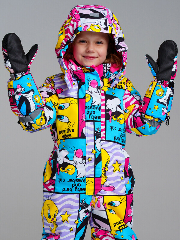 Варежки текстильные для девочек