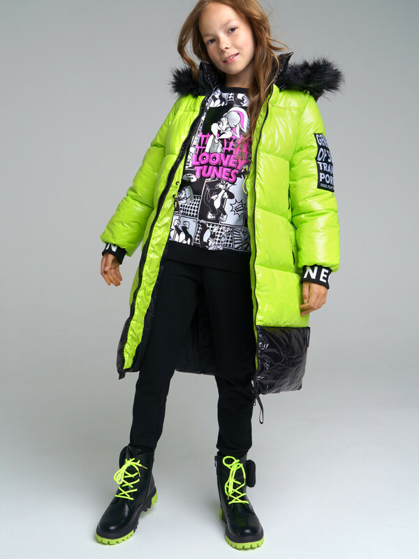 Пальто текстильное с полиуретановым покрытием для девочек
