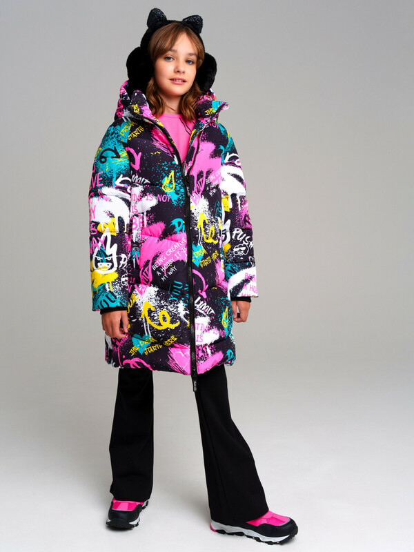 Пальто текстильное с полиуретановым покрытием для девочек