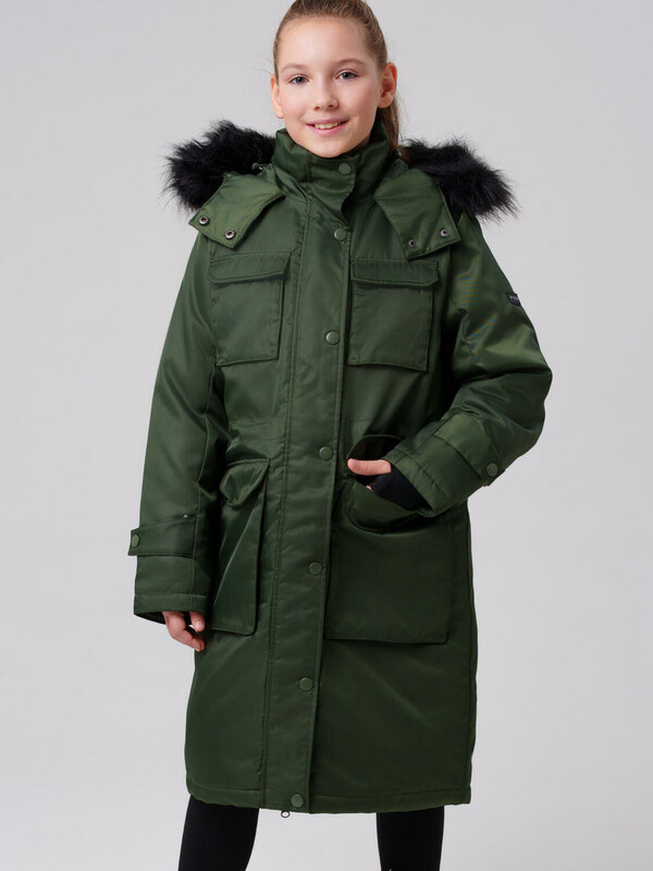 Пальто текстильное с полиуретановым покрытием для девочек