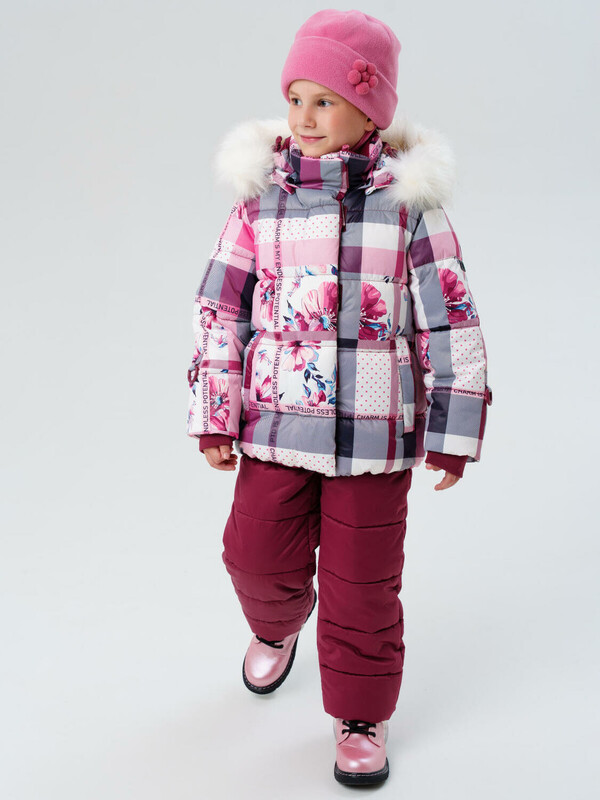 Комплект текстильный с полиуретановым покрытием для девочек: куртка, полукомбинезон
