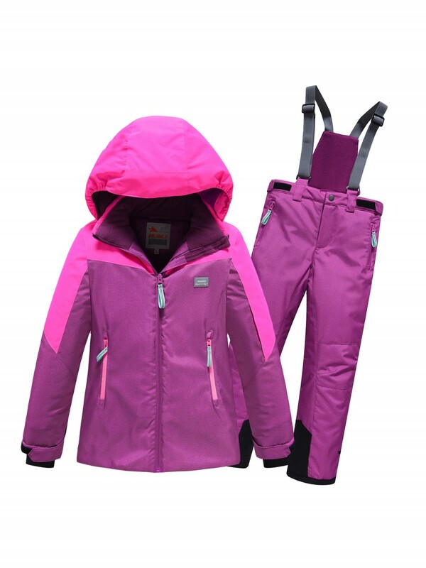 Горнолыжный костюм зимний для девочки розового цвета 9432R