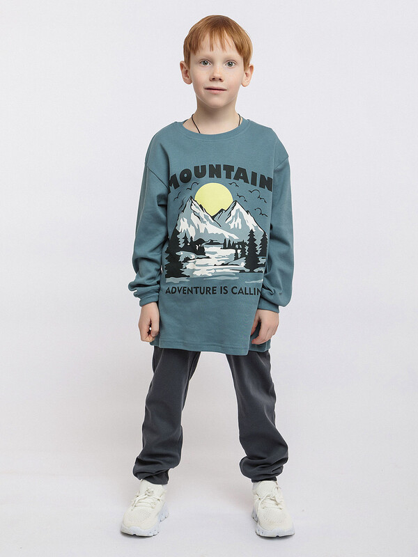 Пижама для мальчика футболка с длинным рукавом и брюки (044_ОП24)