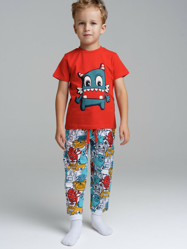 Комплект трикотажный для мальчиков: фуфайка (футболка), брюки