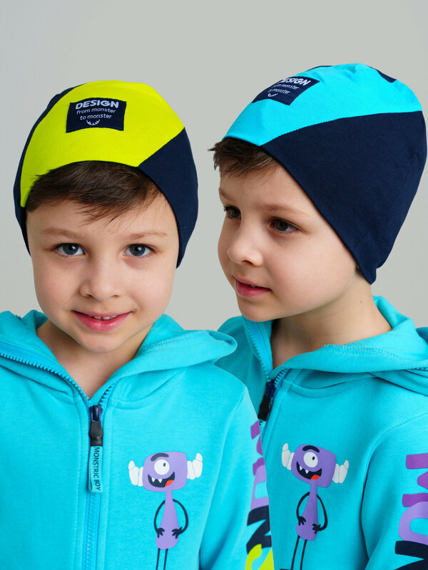 Шапка трикотажная для мальчиков, 2 шт в комплекте