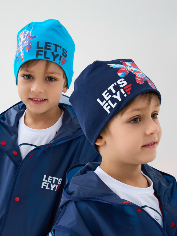 Шапка трикотажная для мальчиков, 2 шт в комплекте