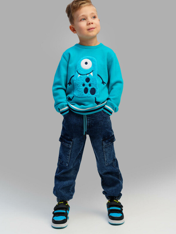 Брюки текстильные джинсовые для мальчиков