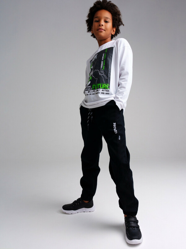 Брюки текстильные джинсовые утепленные флисом для мальчиков