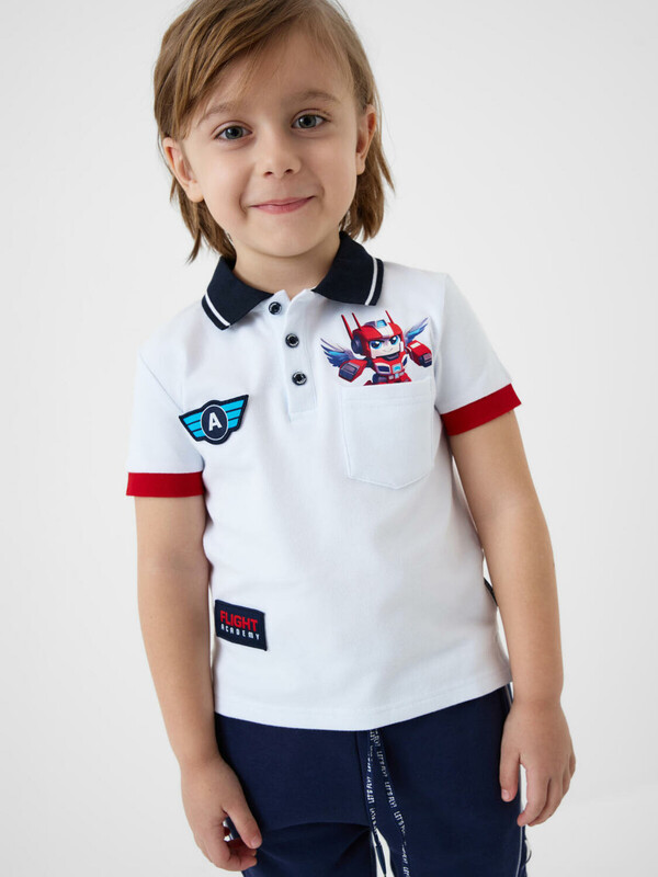 Джемпер трикотажный с воротником поло для мальчиков