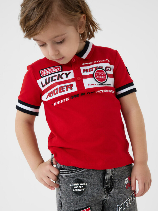 Джемпер трикотажный с воротником поло для мальчиков